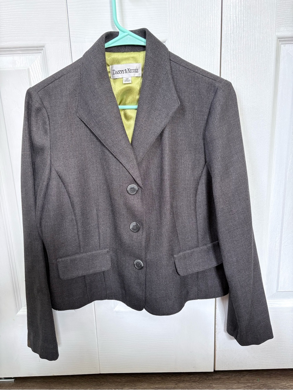 Danny & Nicole Women's Dark Gray Tailored Blazer with Notch Collar